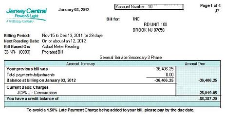 New Jersey utility refund